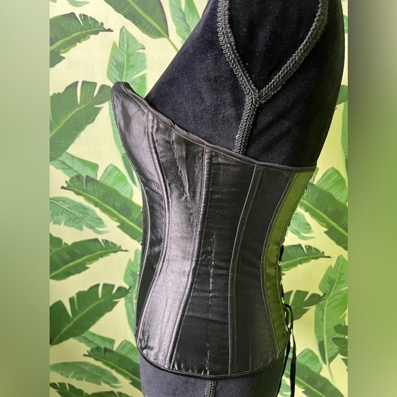 Boutique Womens Black Lace Back Strapless Corset Bustier Small - Picture 6 of 8
